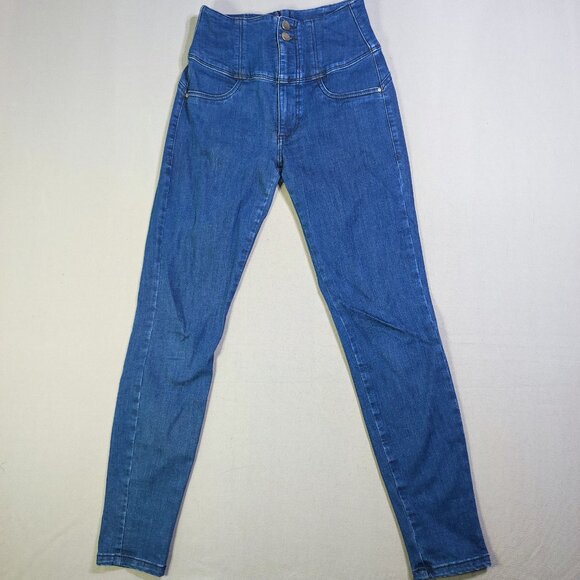 Guess silhouette jeans women's size 28 denim blue high-rise stretch skinny - Picture 1 of 15